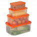 Honey Can Do Rectangular 4 Container Food Storage Set HCD2294